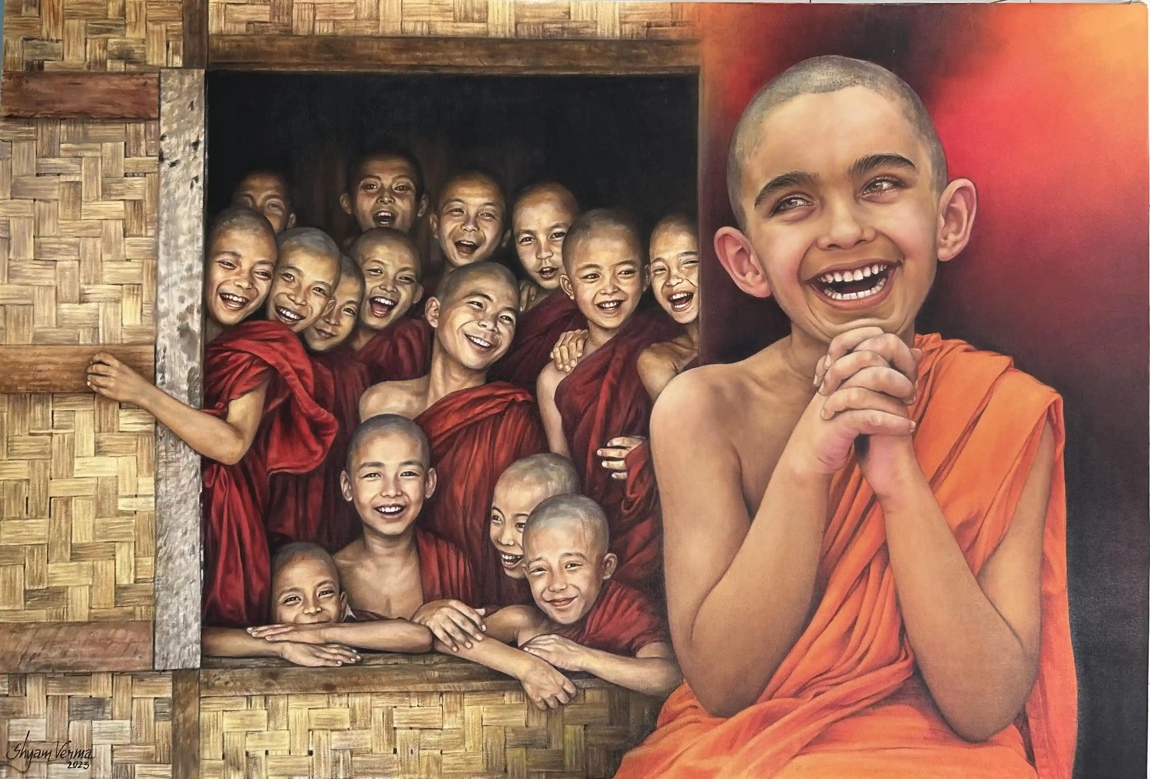 The Childhood, Oil painting, Realistic, Religious, Home decor, Wall decor, Artwork, Handpainted, Art, Painting, VistaPallette
